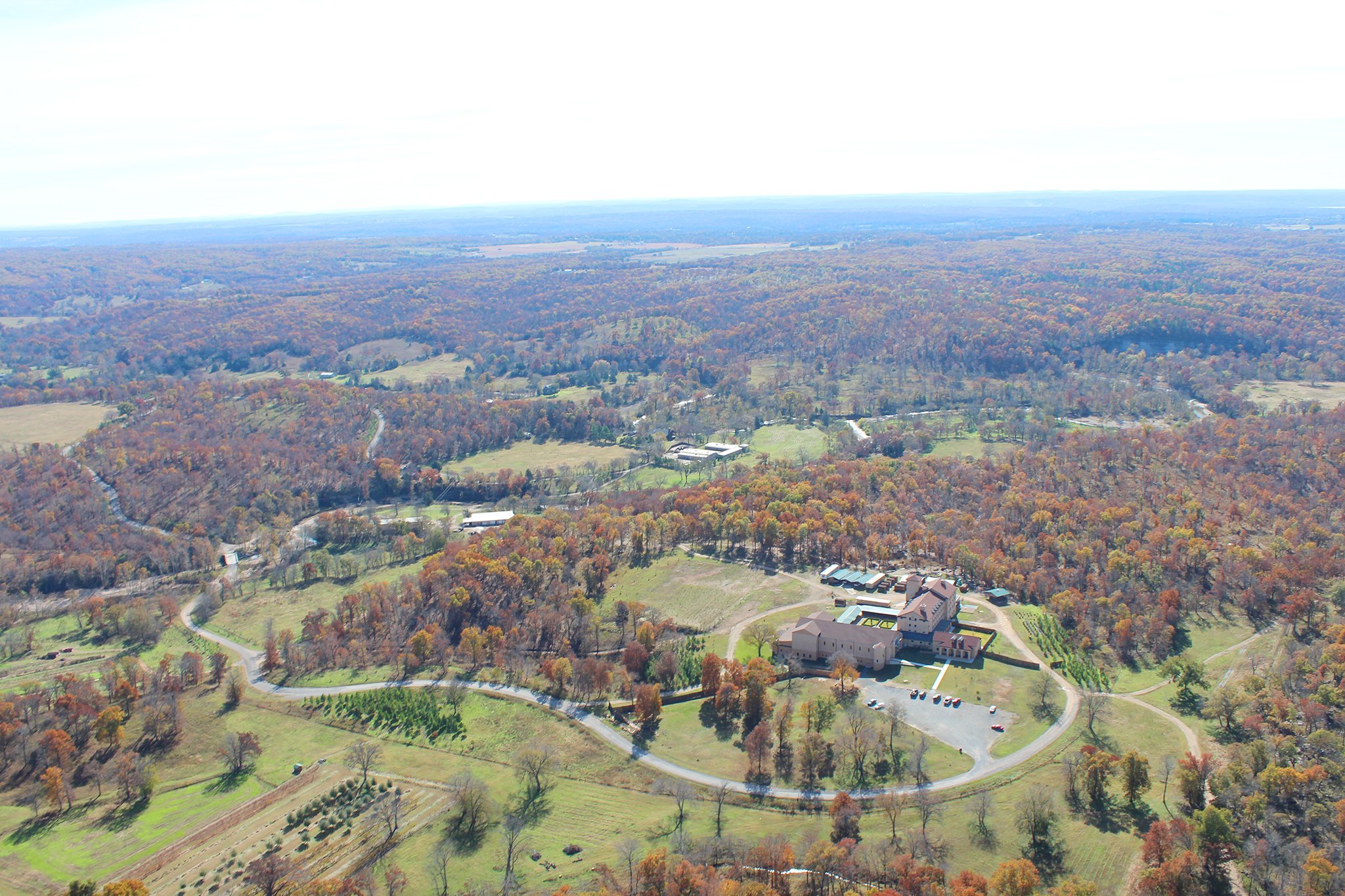 Monastery Aerial - OKLAHOMA LAND & REAL ESTATE AUCTION, 438 +/- Acres offered in 13 Tracts